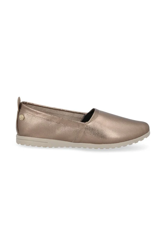 DÚO ZAPATO DE PISO NEGRO Y ORO DE PIEL 72125 - Image 3