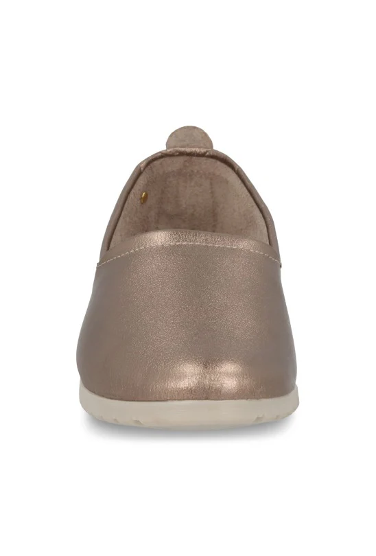 DÚO ZAPATO DE PISO NEGRO Y ORO DE PIEL 72125 - Image 4