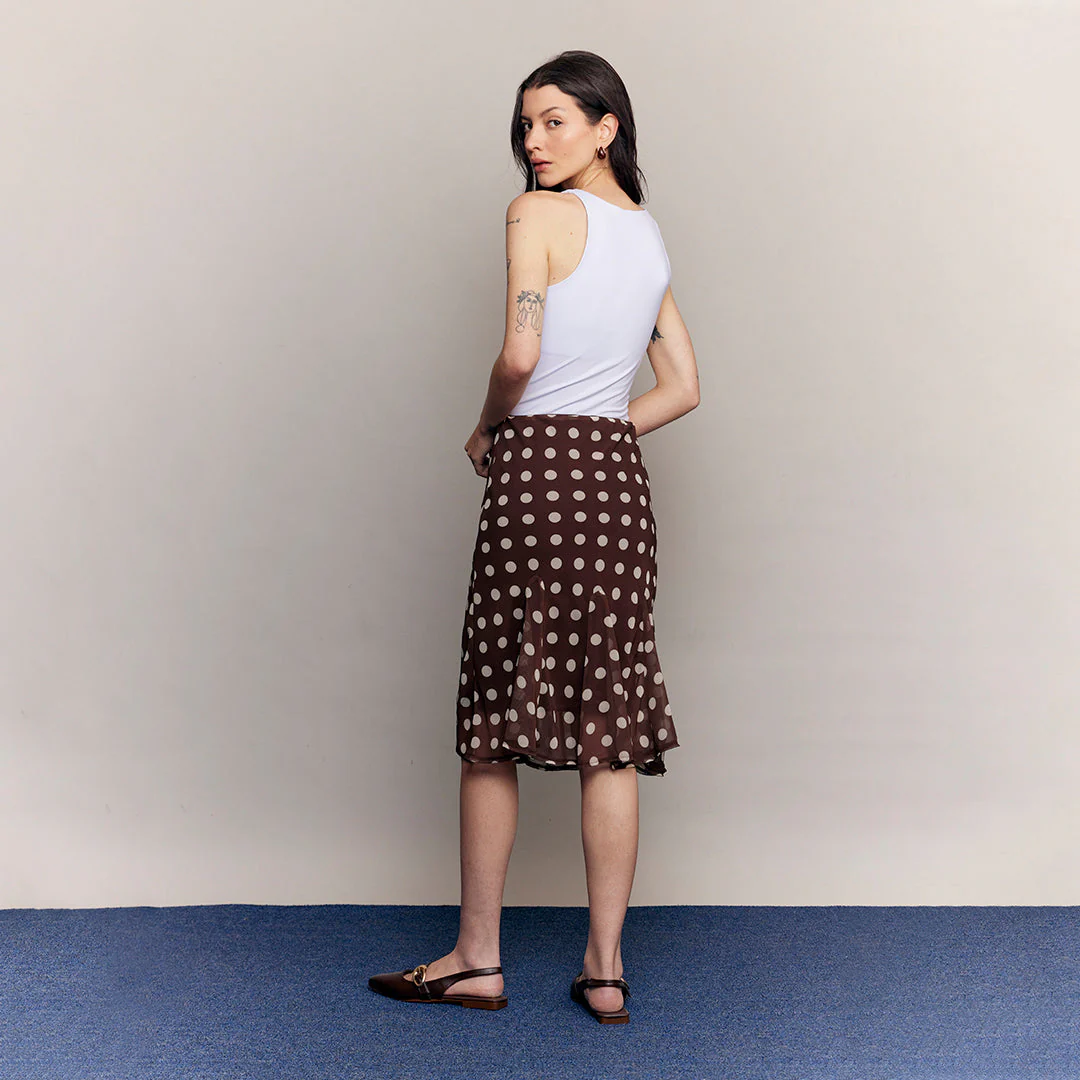 FALDA MIDI DE LUNARES MULTICOLOR 35960 - Image 3