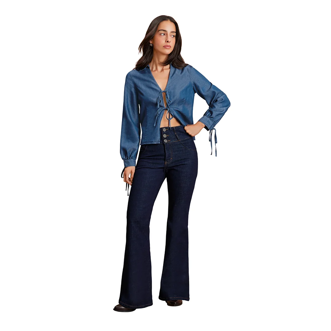 JEANS MEZCLILLA AZUL CAMPANA 07106