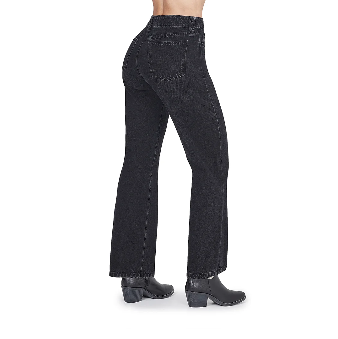 JEANS NEGRO CON PRESILLAS TRENZADAS MUJER 69407 - Image 2