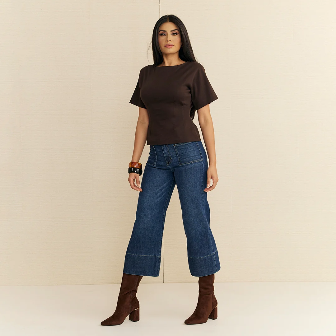 JEANS WIDE LEG BOLSOS FRONTALES MEZCLILLA 07108 - Image 3