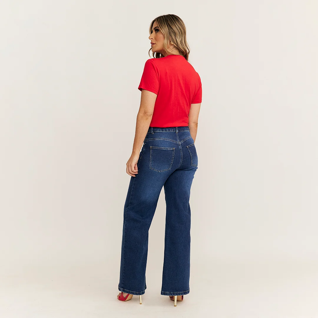 JEANS WIDE LEG STUDS EN BOLSILLOS MEZCLILLA 65819 - Image 3