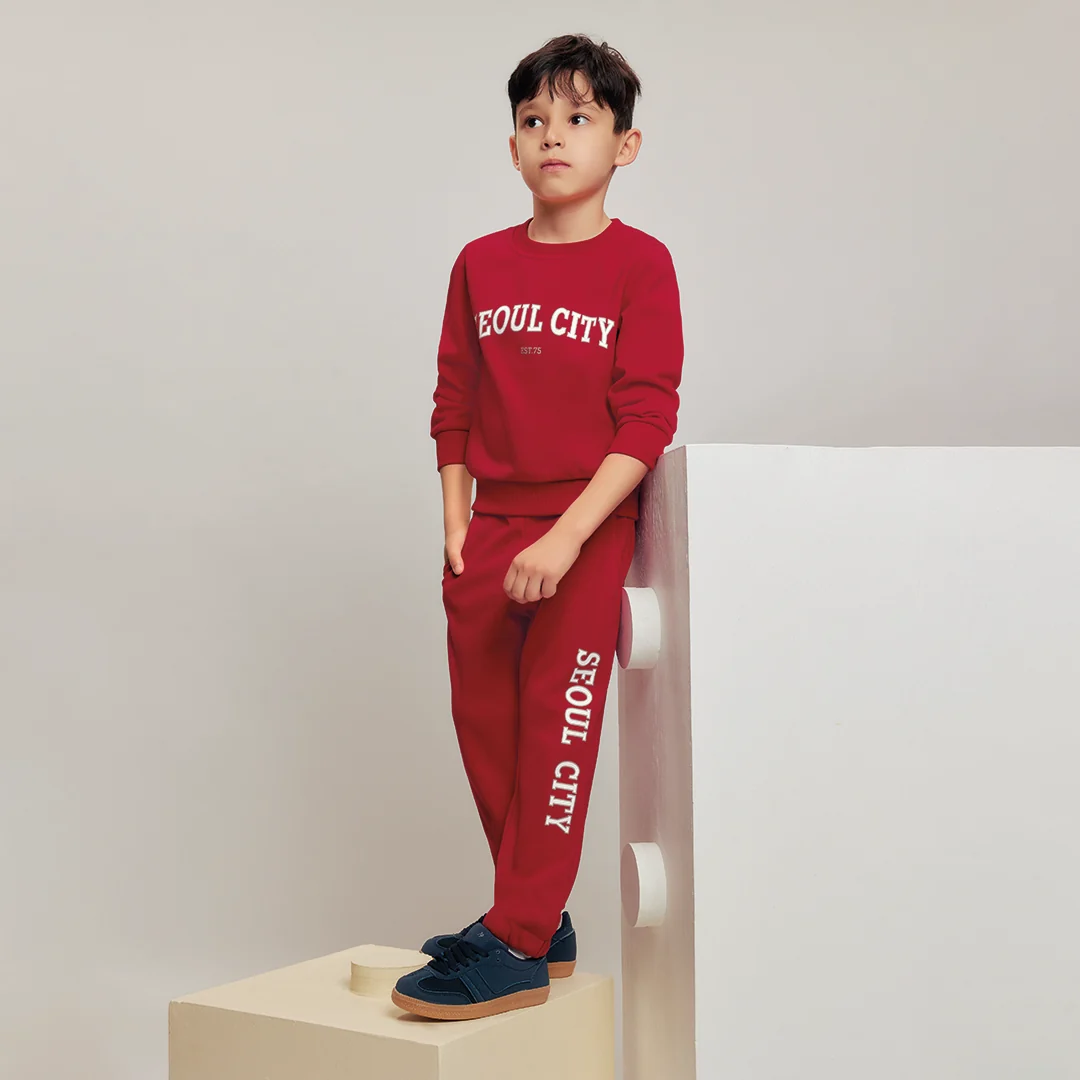 JOGGER DE NIÑO ROJO ESTAMPADO 92078 - Image 2