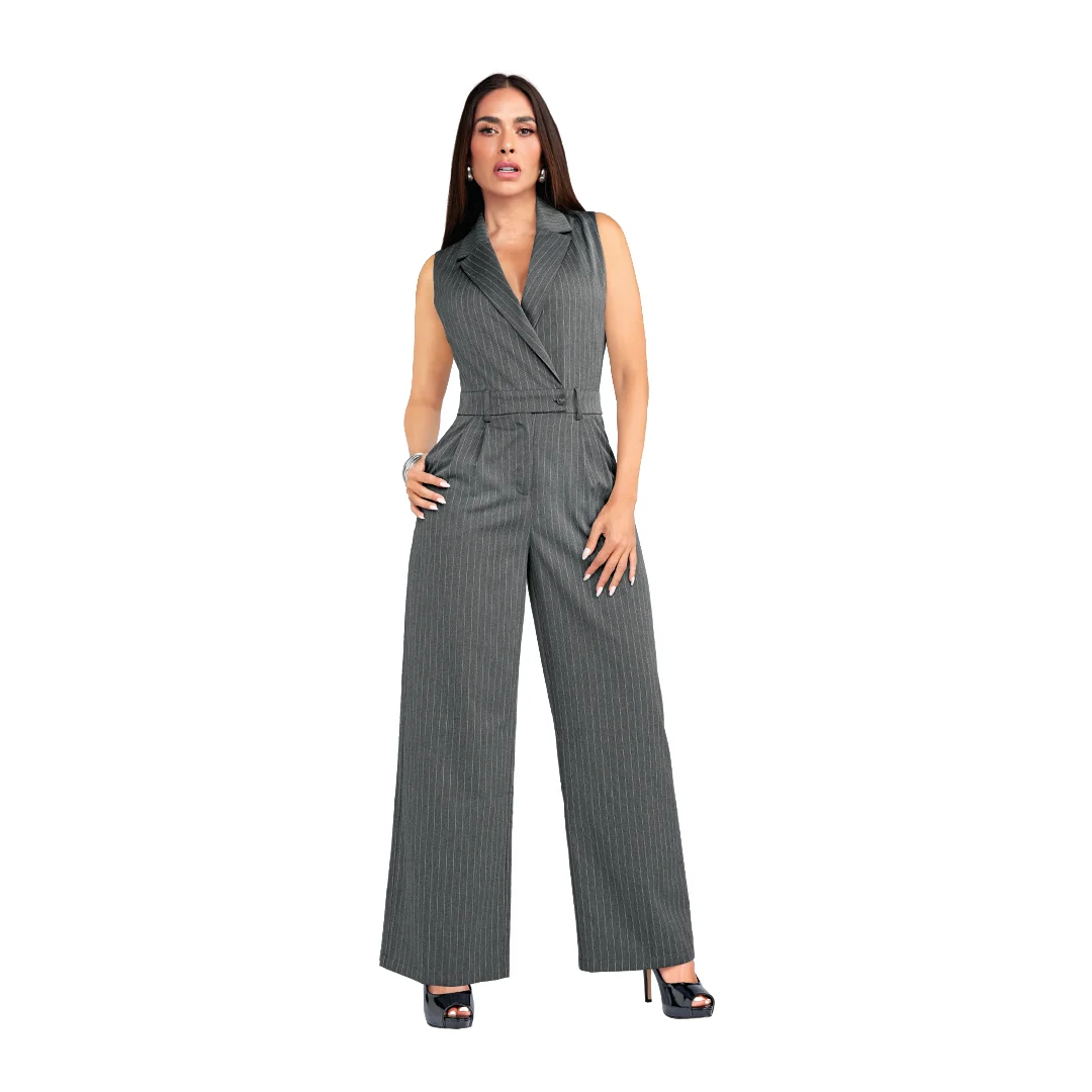 JUMPSUIT GRIS RAYAS 90274