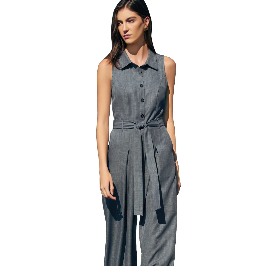 JUMPSUIT MEZCLILLA CAMISERO SIN MANGAS 90958