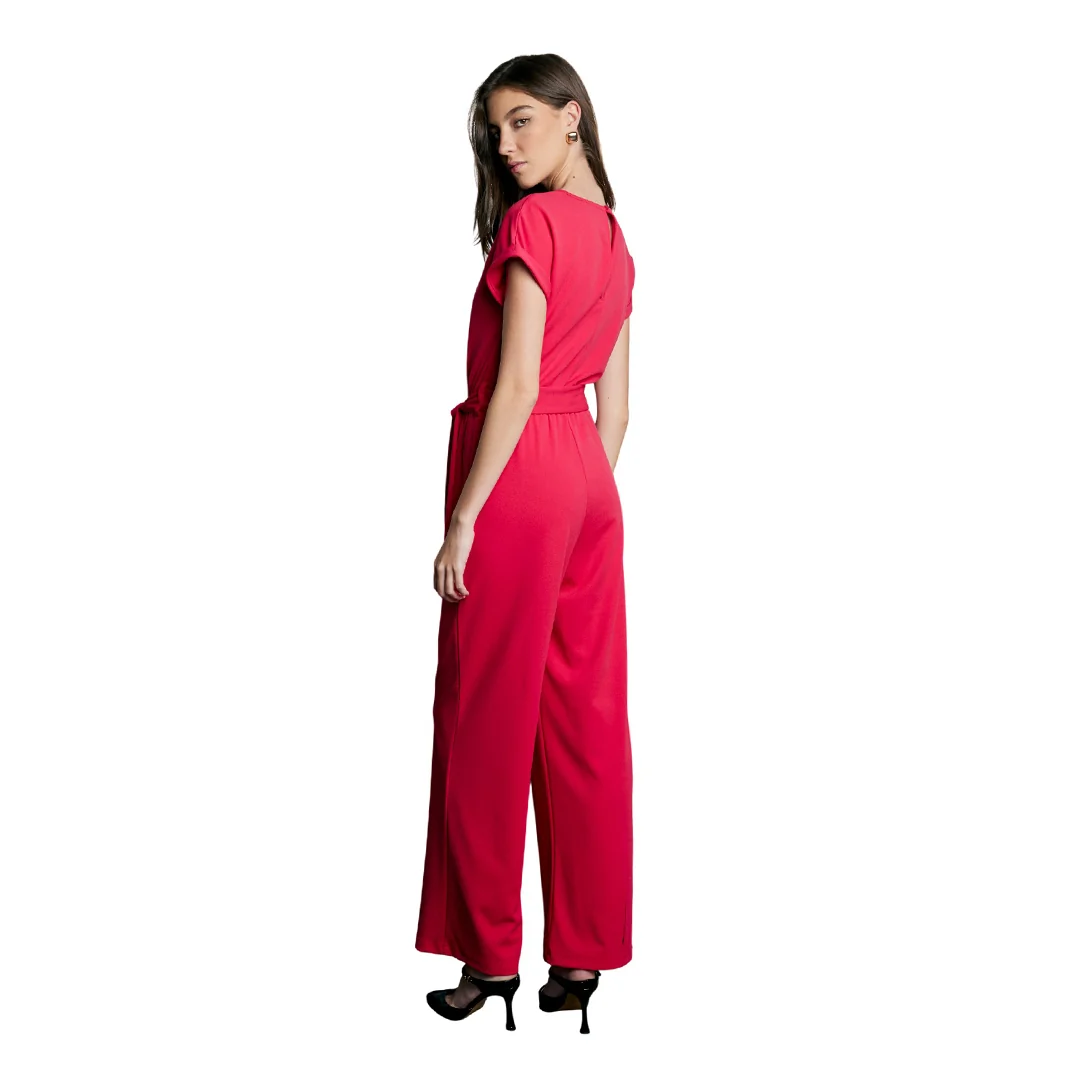 JUMPSUIT ROSA CUELLO REDONDO Y MANGA CORTA 94349 - Image 3