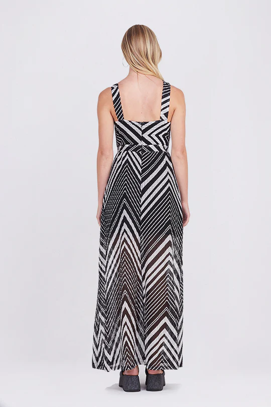 MAXI VESTIDO NEGRO CON BLANCO - Image 4
