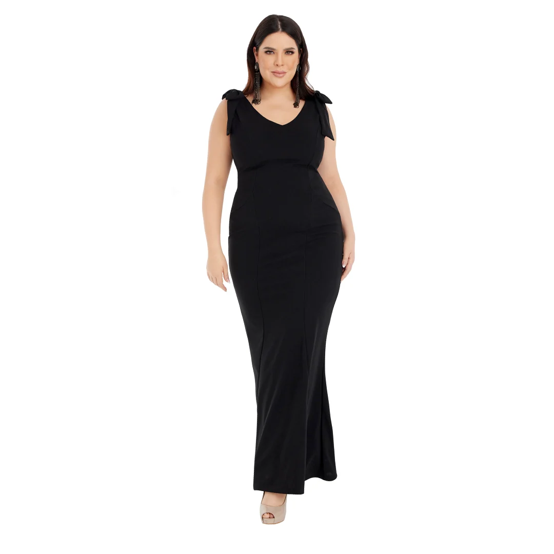 MAXIDRESS NEGRO CON MOÑOS 90233 - Image 2
