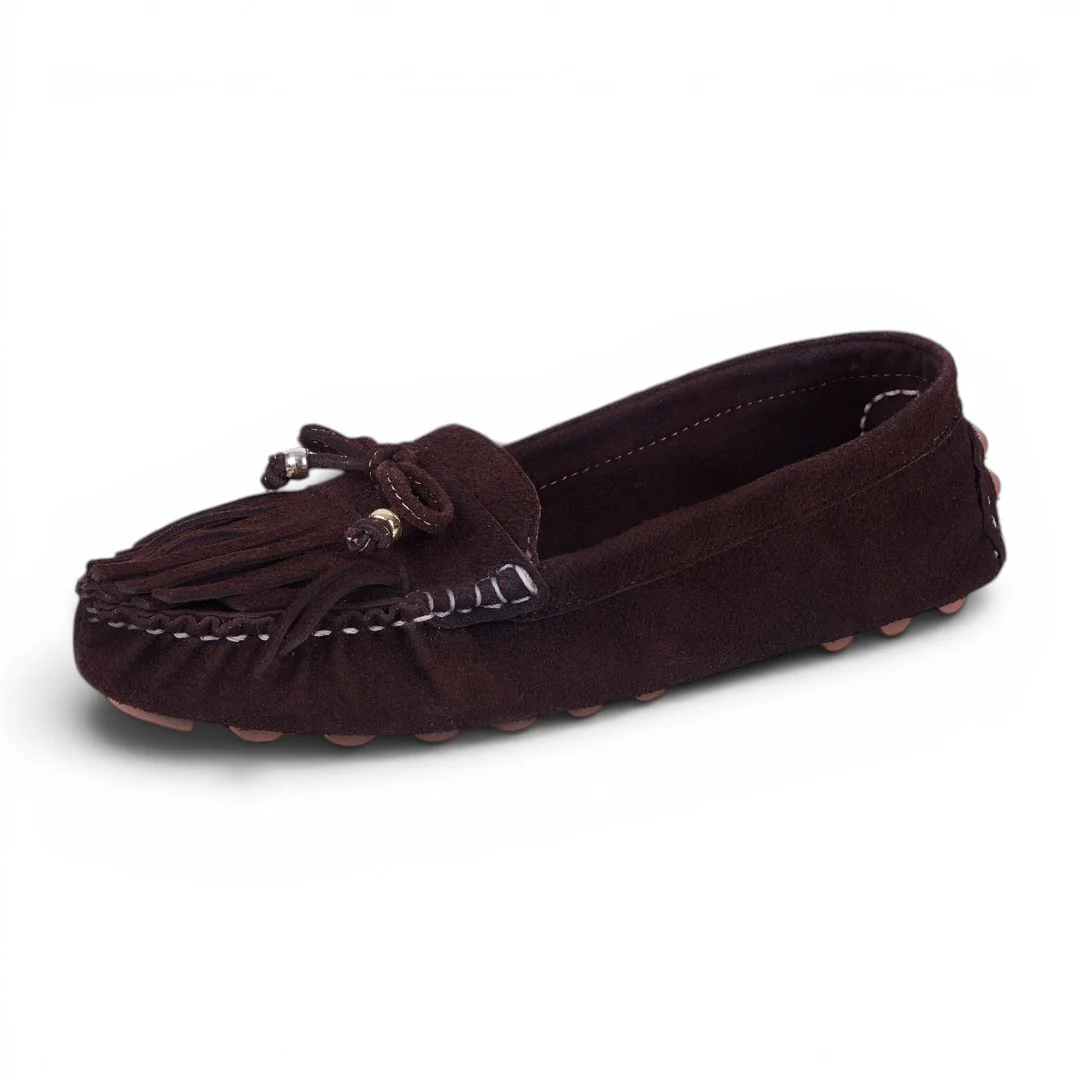 MOCASÍN CON FLECOS CAFÉ 73252