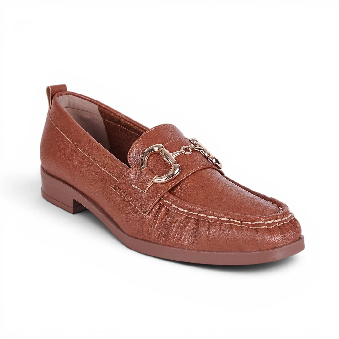 MOCASÍN CON HERRAJE DORADO MIEL 47286
