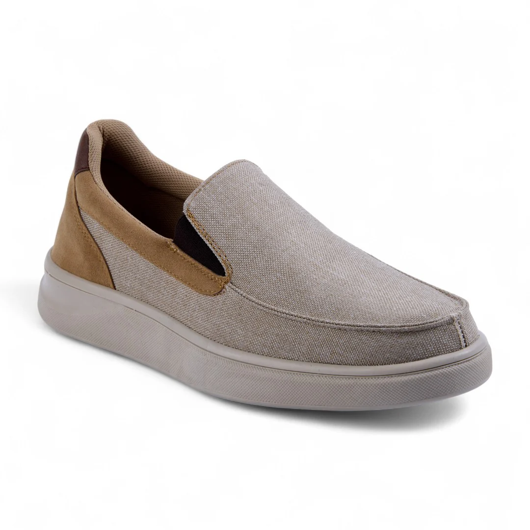 MOCASÍN DE PISO BEIGE TEXTIL 00312