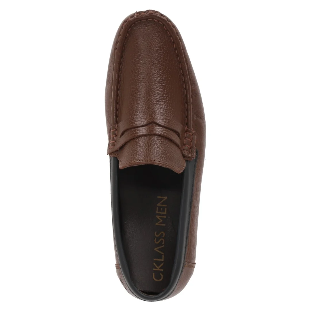 MOCASÍN DE PISO CABALLERO NEGRO Y CAFÉ PIEL DÚO 609 - Image 5