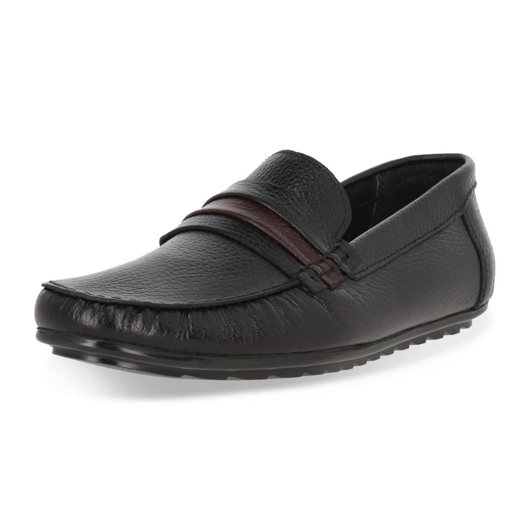 MOCASÍN DE PISO CABALLERO NEGRO Y CAFÉ PIEL DÚO 609 - Image 8