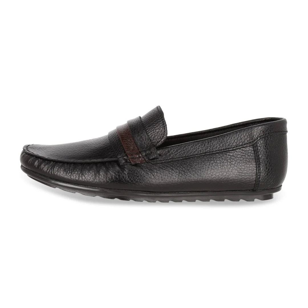 MOCASÍN DE PISO CABALLERO NEGRO Y CAFÉ PIEL DÚO 609 - Image 9