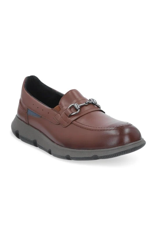 MOCASIN DE PISO CAFÉ DE PIEL 07923