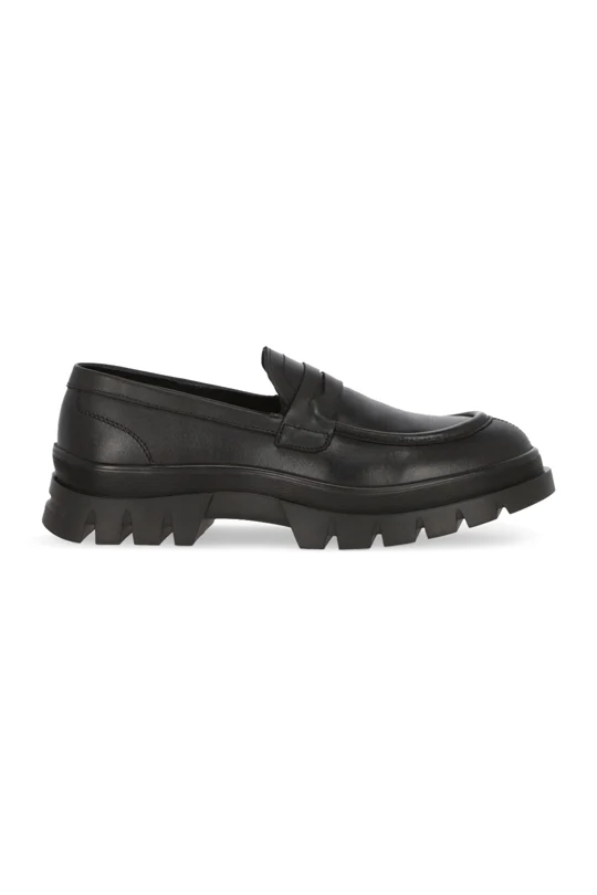 Mocasín de piso negro piel 41009 - Image 2
