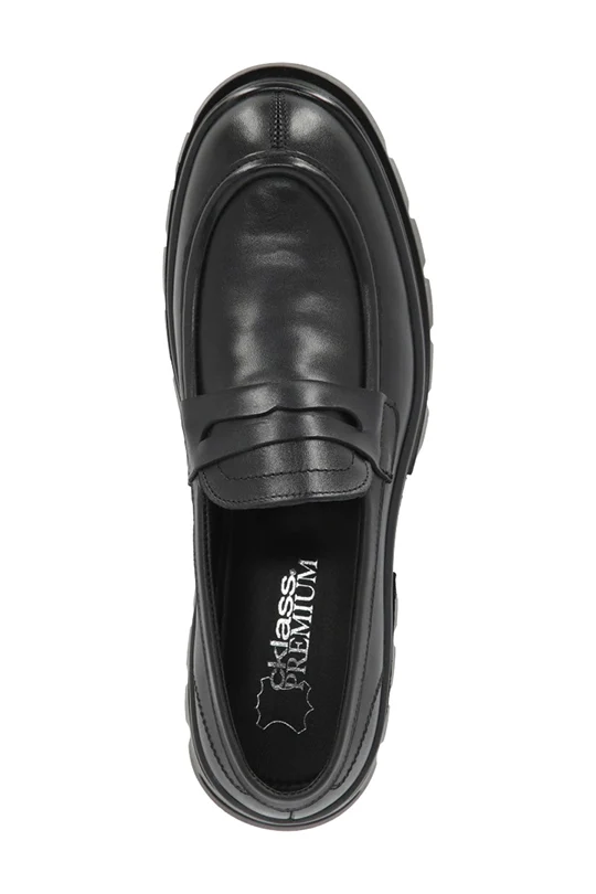 Mocasín de piso negro piel 41009 - Image 5