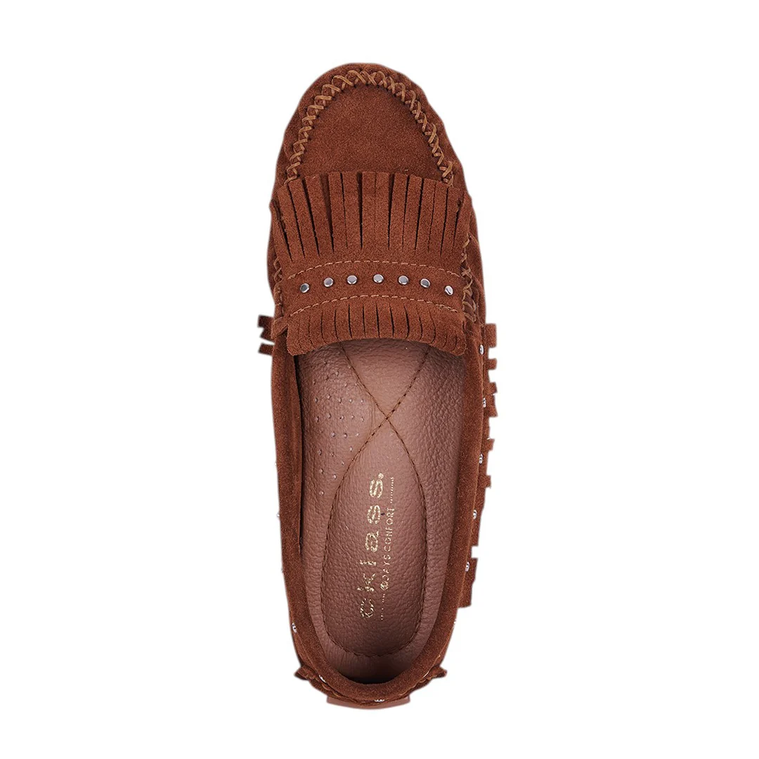 MOCASÍN GAMUZA CON FLECOS MIEL 15216 - Image 5