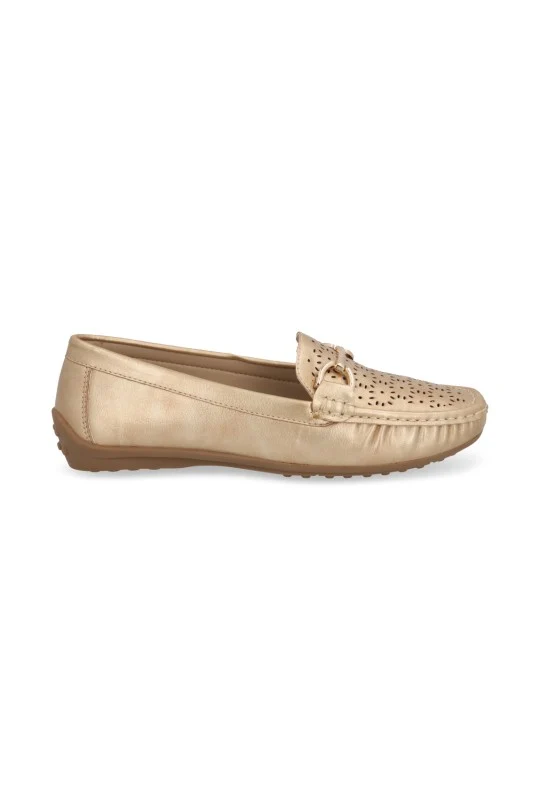 MOCASIN ORO CON PERFORADO Y APLICACIÓN 71217 - Image 2