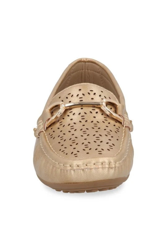 MOCASIN ORO CON PERFORADO Y APLICACIÓN 71217 - Image 3