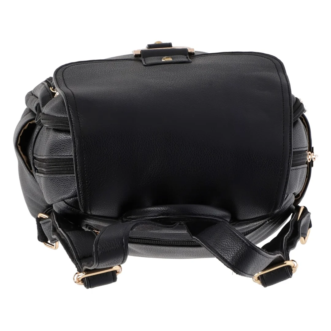 MOCHILA COLOR NEGRO CON HERRAJES DORADOS 99574 - Image 5