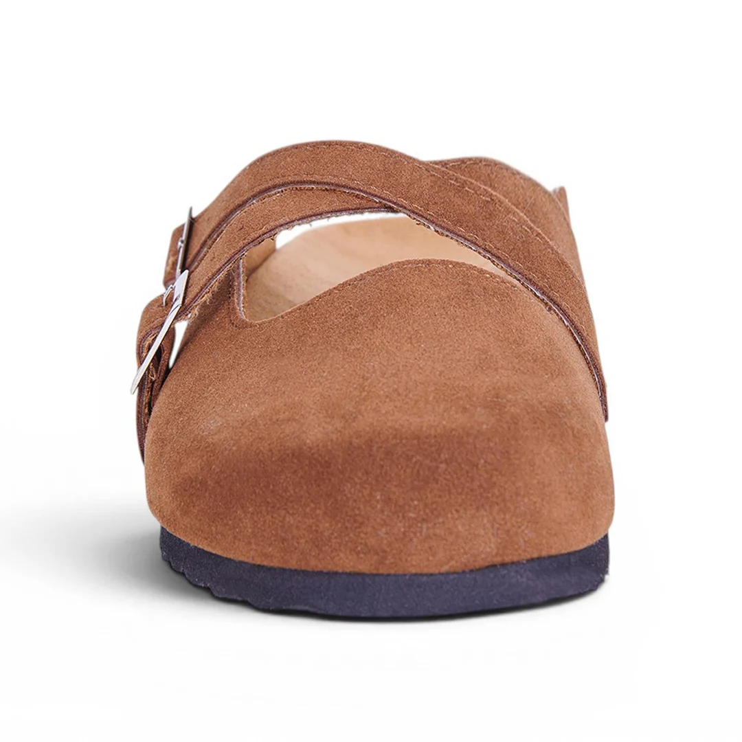 MULE CON DOBLE CORREA MIEL 58616 - Image 3