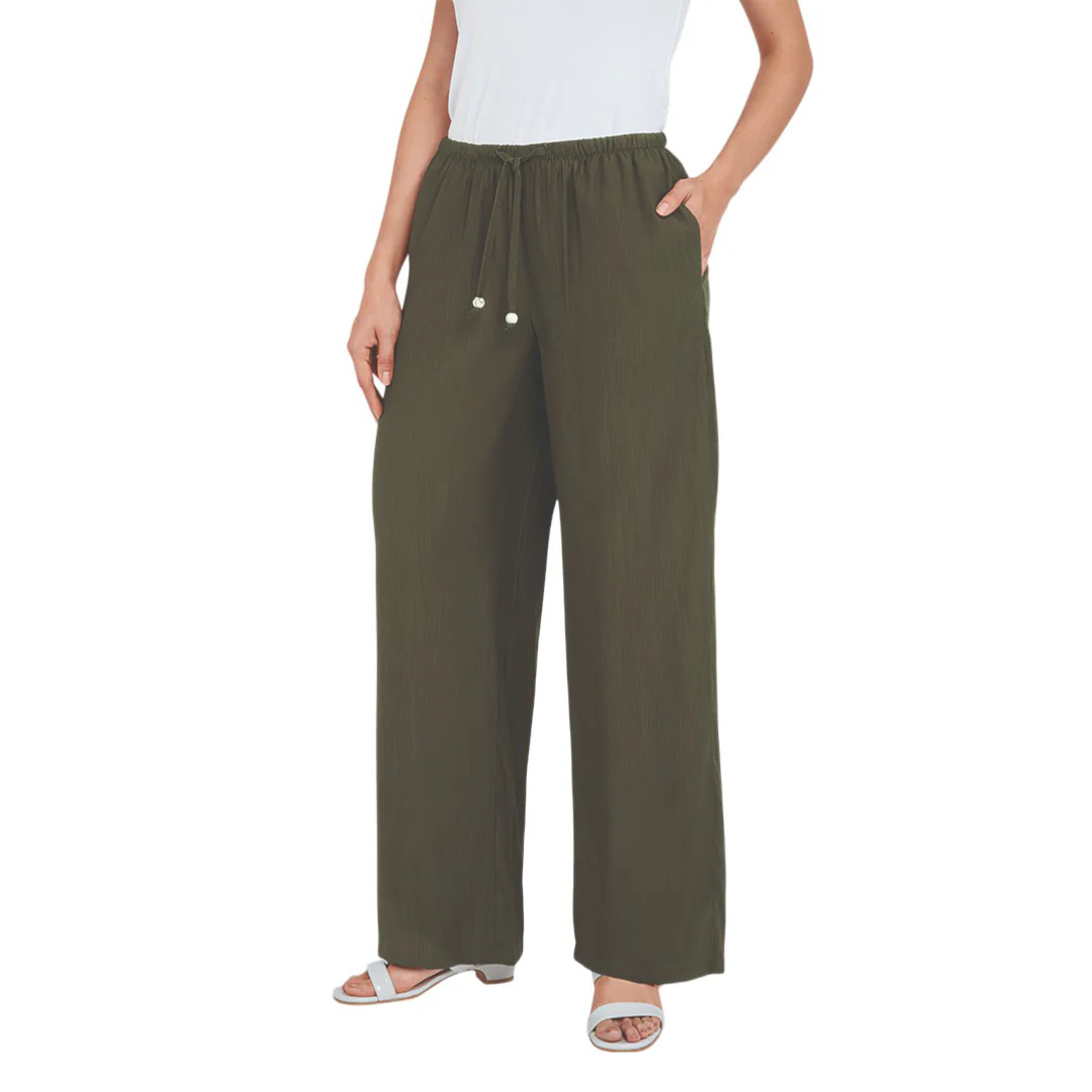 PANTALÓN AMPLIO CON ELÁSTICO VERDE 95147