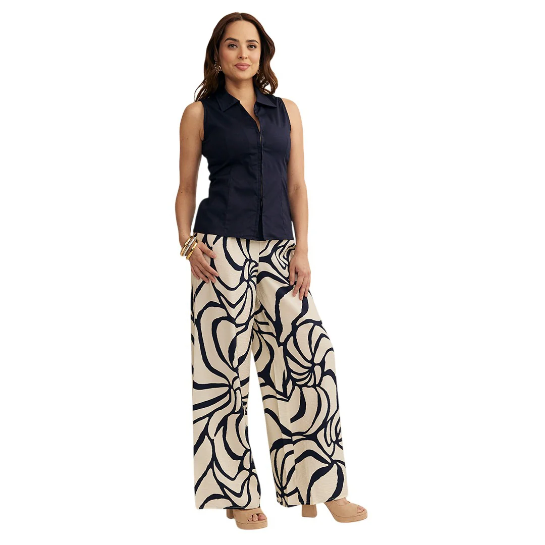 PANTALÓN AMPLIO ESTAMPADO MULTICOLOR 92179 - Image 3