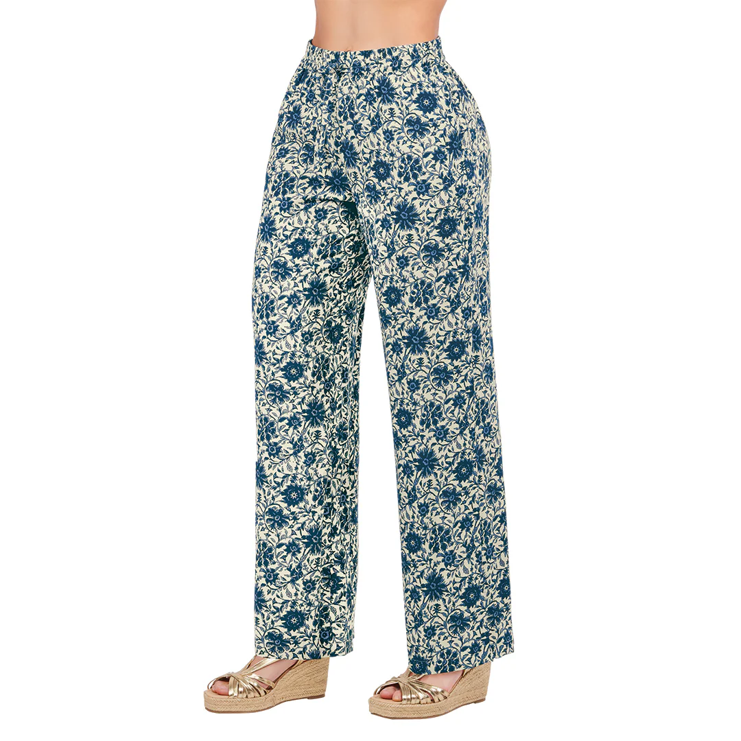 PANTALÓN AMPLIO ESTAMPADO FLORAL MULTICOLOR 92178
