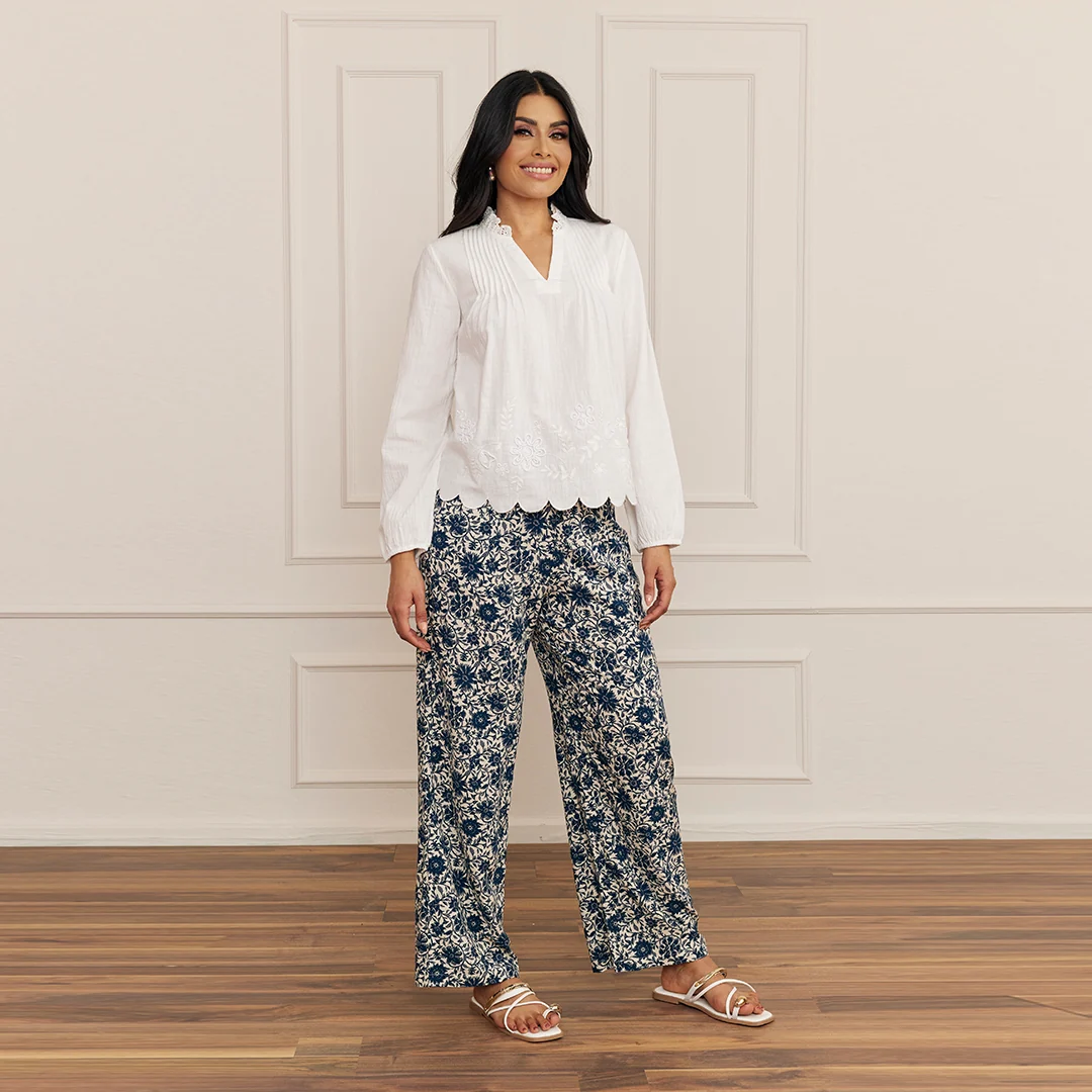 PANTALÓN AMPLIO ESTAMPADO FLORAL MULTICOLOR 92178 - Image 3