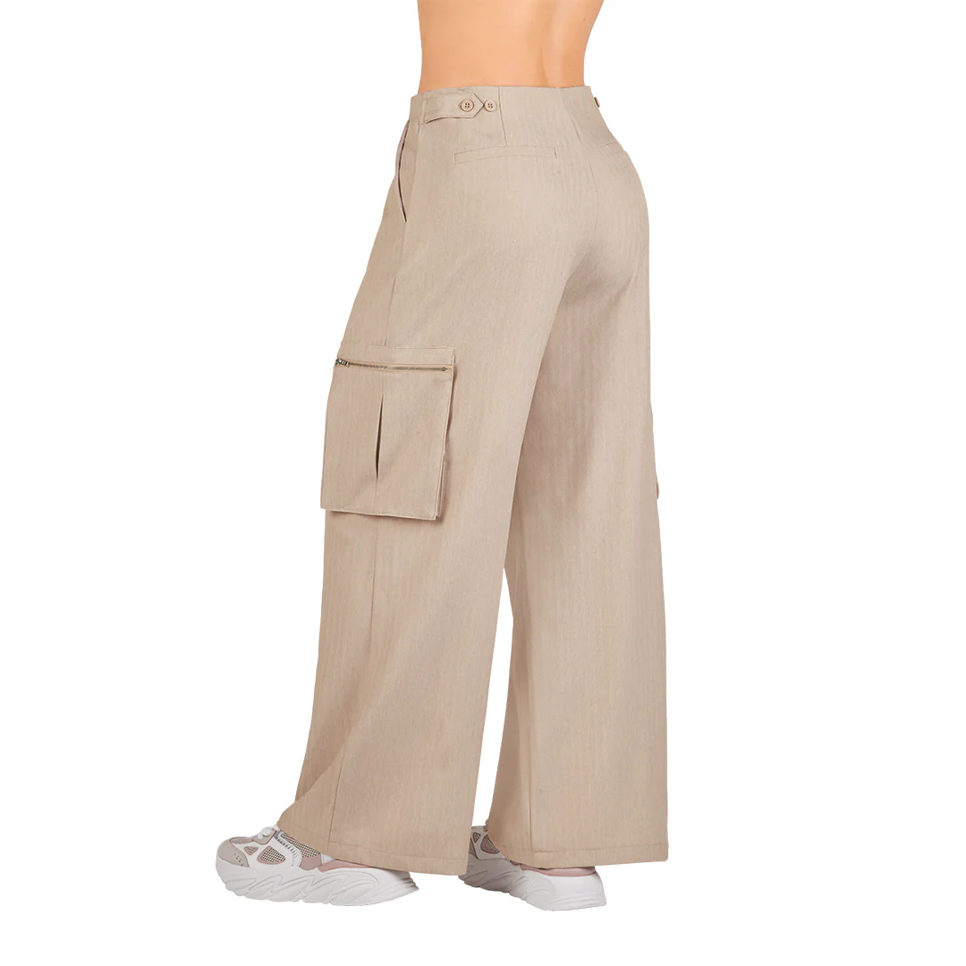 PANTALÓN BEIGE CARGO 91567 - Image 2