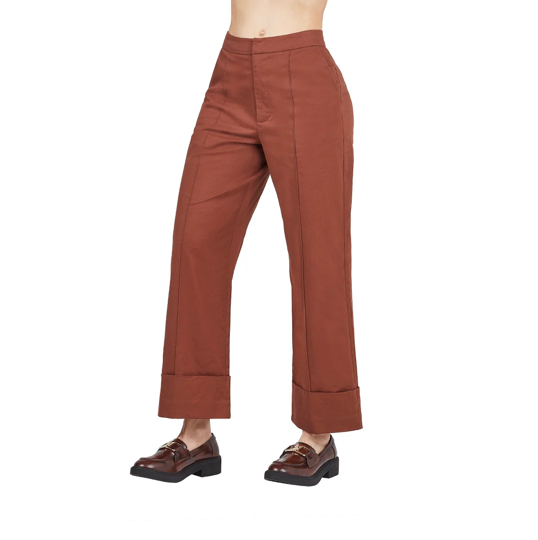 PANTALÓN CAFÉ AMPLIO MUJER 95119