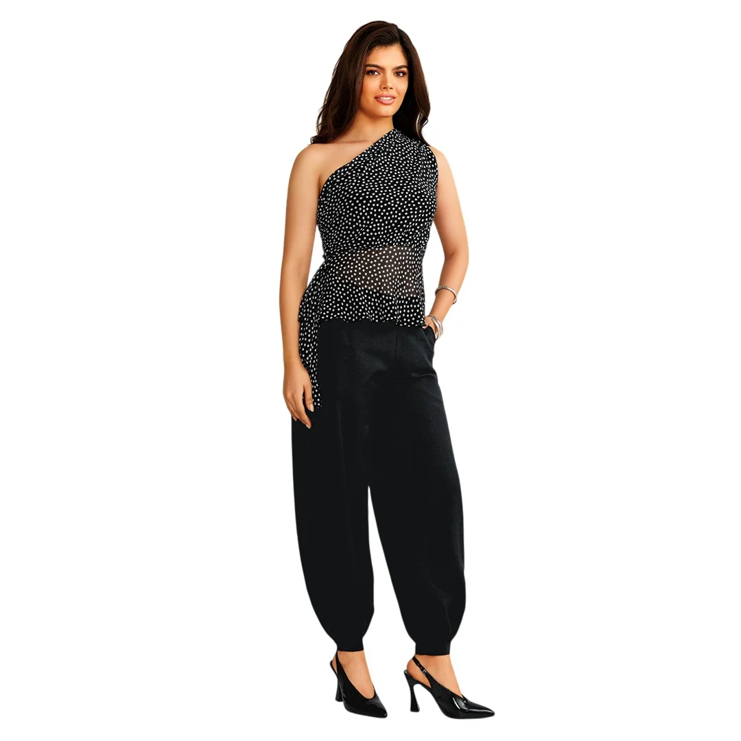 PANTALÓN JOGGER DE CAÍDA AMPLIA NEGRO 17001 - Image 2