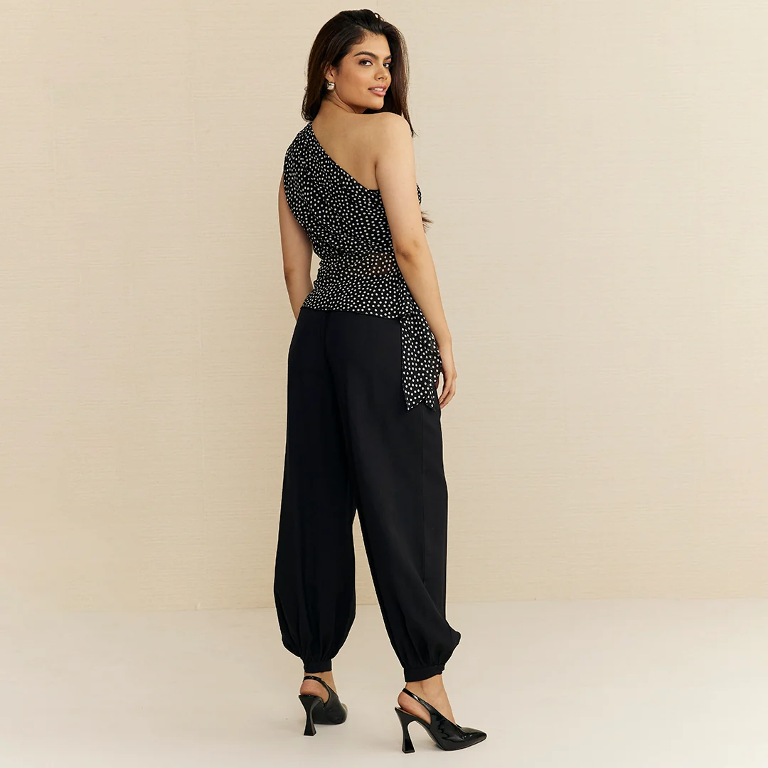 PANTALÓN JOGGER DE CAÍDA AMPLIA NEGRO 17001 - Image 3