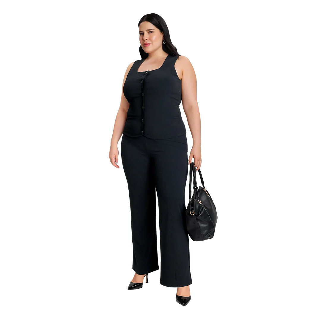 PANTALÓN NEGRO CORTE RECTO 93533 - Image 2