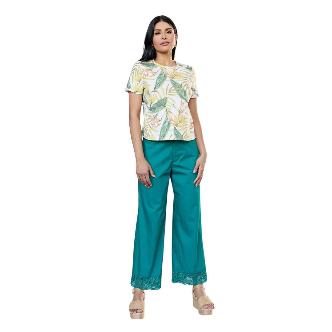 PANTALÓN RECTO ENCAJE BASTA VERDE 91902 - Image 4