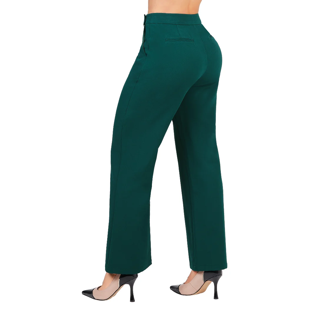 PANTALÓN VERDE DE VESTIR MUJER 91117
