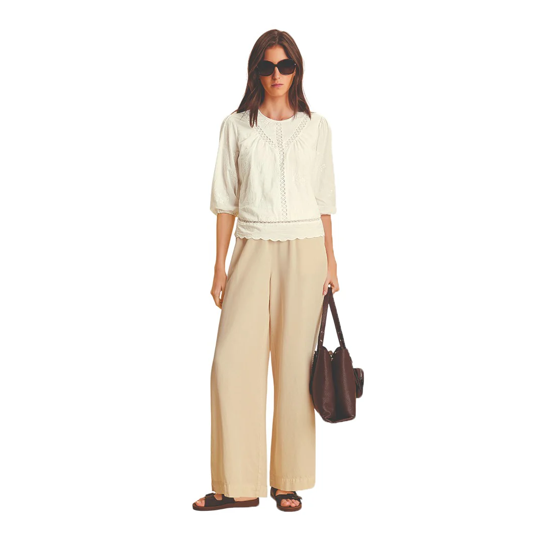 PANTALONES BEIGE CON ABERTURAS EN COSTADOS 95739