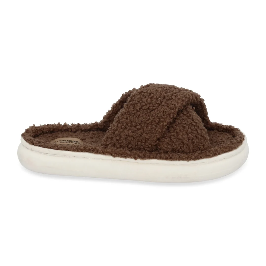 PANTUFLA DE PISO CAFÉ TEXTIL 71561 - Image 2