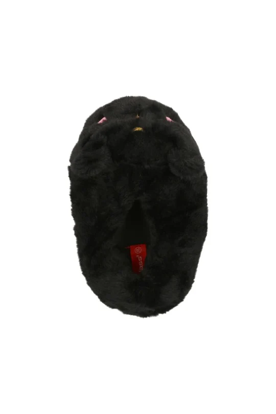 PANTUFLA DE PISO NEGRO CON PELUCHE 71795 - Image 4