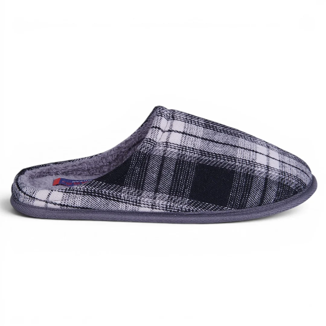 PANTUFLA TEXTIL CUADROS NEGRO 71486 - Image 2