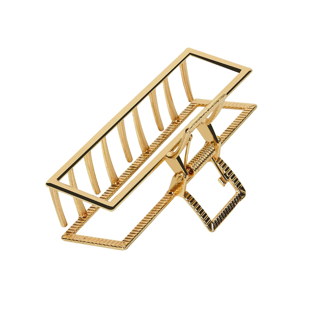 PINZA PARA CABELLO RECTANGULAR DORADO 94030