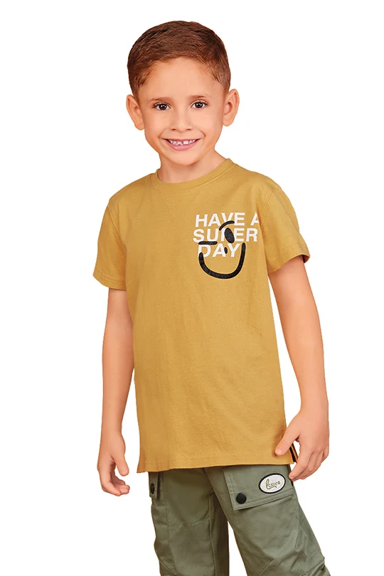 PLAYERA AMARILLO CON ESTAMPADO PARA NIÑO 91390