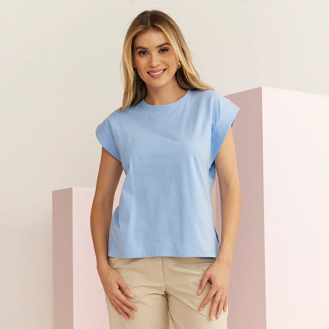 PLAYERA BÁSICA MANGA CORTA AZUL 66043 - Image 2