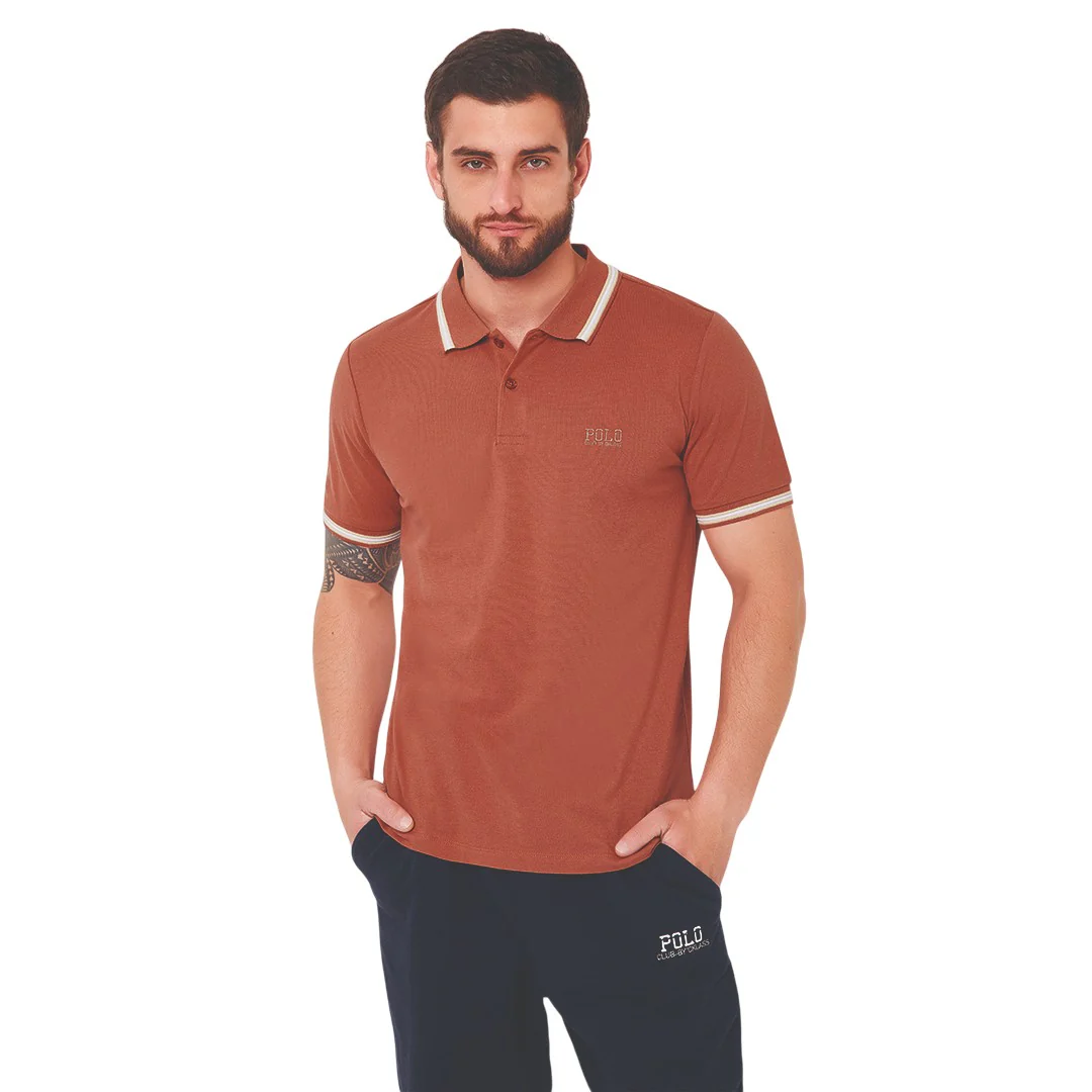 PLAYERA CONTRASTE EN CUELLO POLO CLUB 95264