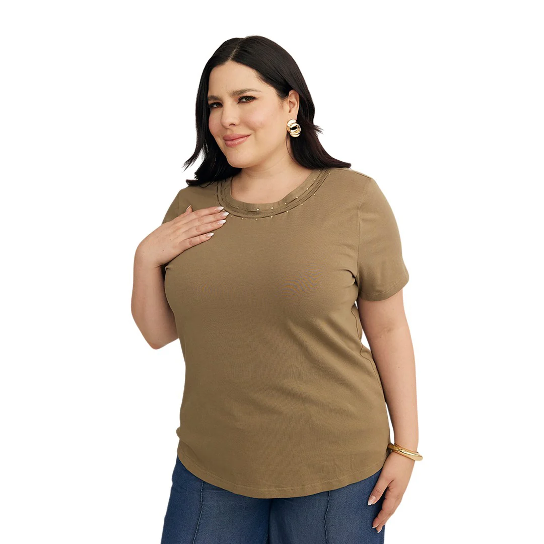 PLAYERA CUELLO DECORADO VERDE 94368 - Image 2