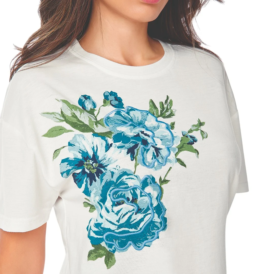 PLAYERA CON ESTAMPADO FLORAL BLANCO 98435 - Image 2