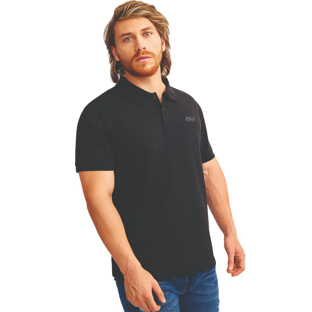 PLAYERA TIPO POLO LISA NEGRO POLO CLUB 95268