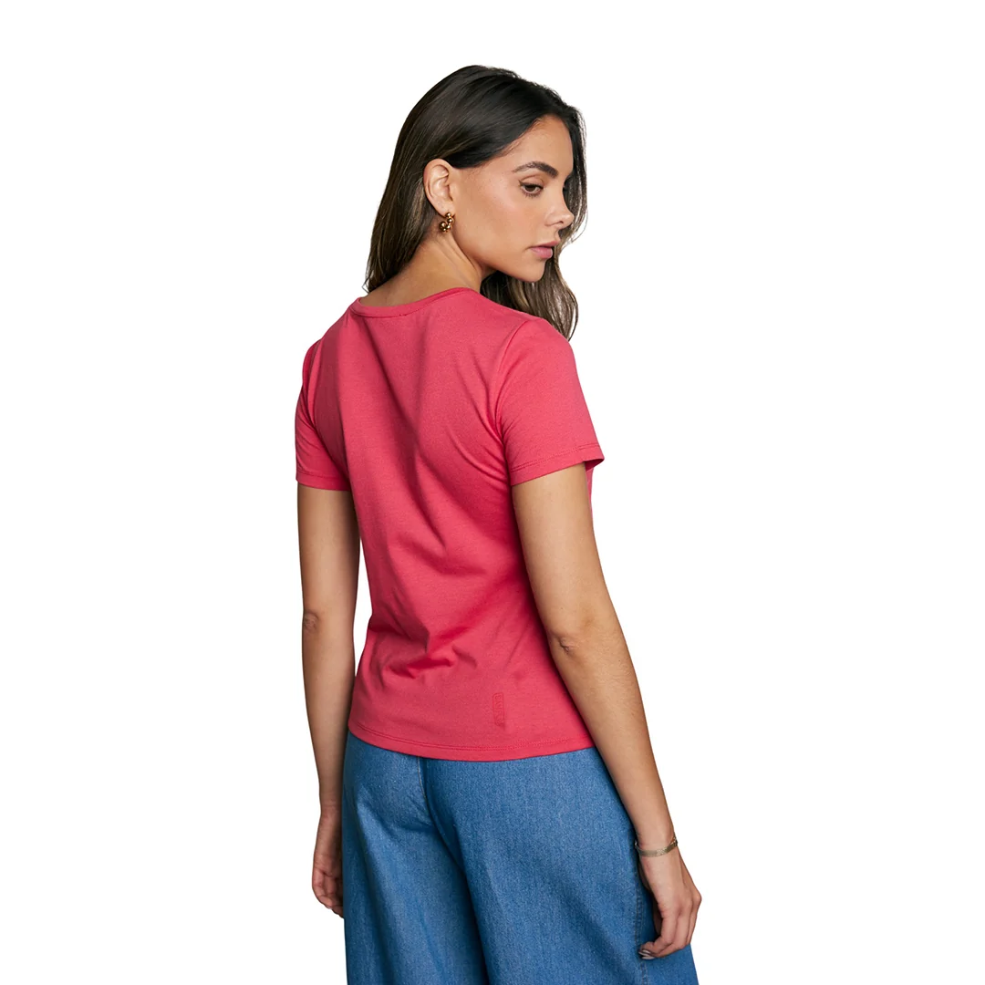 PLAYERA ROSA ESTAMPADO TIPO BORDADO 93064 - Image 2